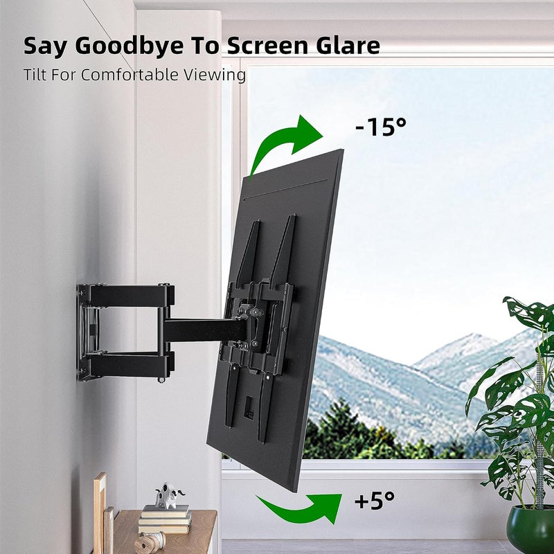 USX MOUNT Full Motion TV Wall Mount for Most 37"-84" Flat Screen TV, Swivel or Tilt TV Wall Bracket with Dual Articulating Arms, for 12"-16" Wood Studs, Max VESA 600x400mm, Load 120 lbs by - Image 4
